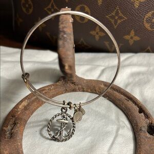Alex and Ani Silver Anchor Charm Bracelet